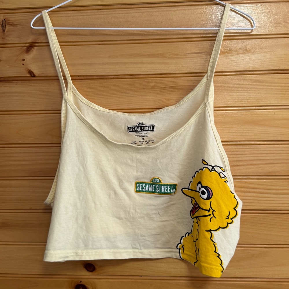 Sesame Street Yellow Big Bird Crop Top XL (14/16)
